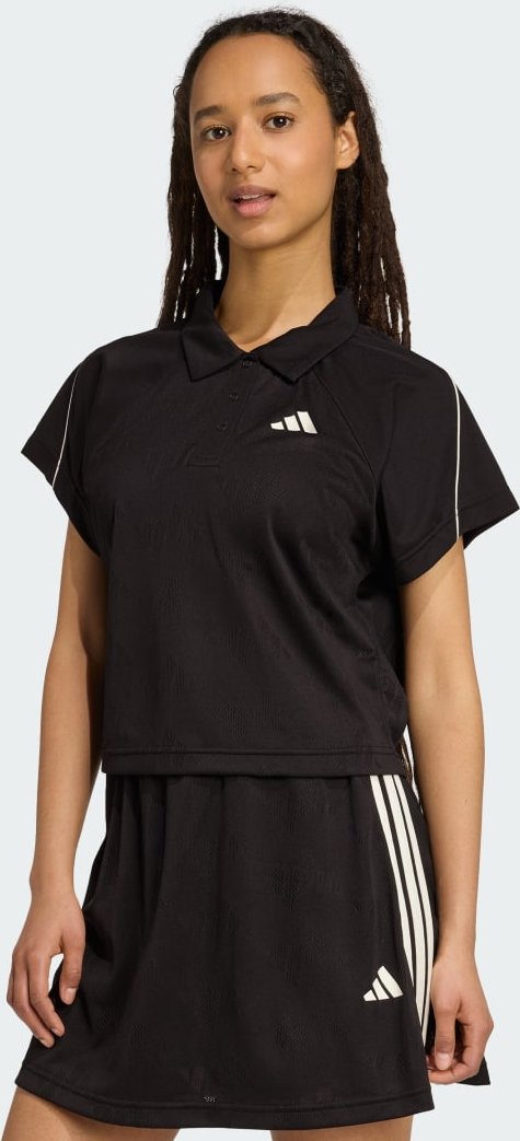 Stadium 3-Streifen Tennis inspiriertes Jacquard Poloshirt