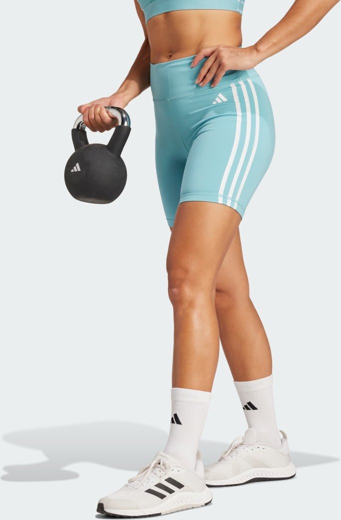 Thumbnail - Training Essentials 3-Streifen High-Waisted kurze Leggings