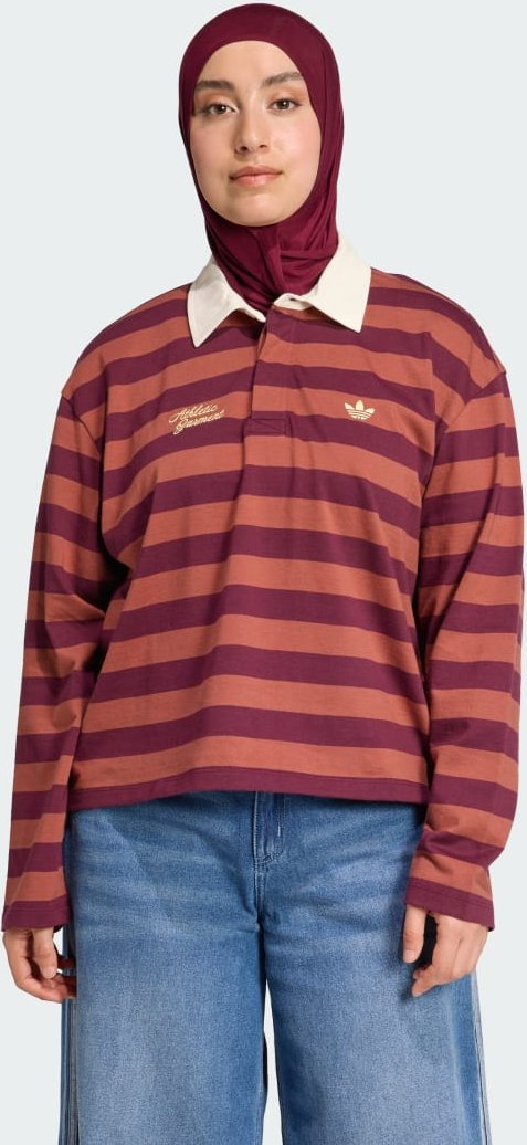 adidas ORIGINALS ATHL DEPT GESTREIFTES LANGARM GRAFIK POLO T-Shirt