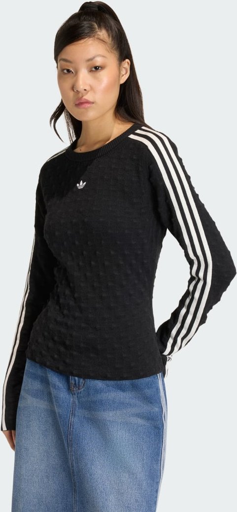 ADIDAS ORIGINALS SWEATSHIRT SOLID SPIKE, SCHMAL GESCHNITTEN, GEWIRKTES MATERIAL