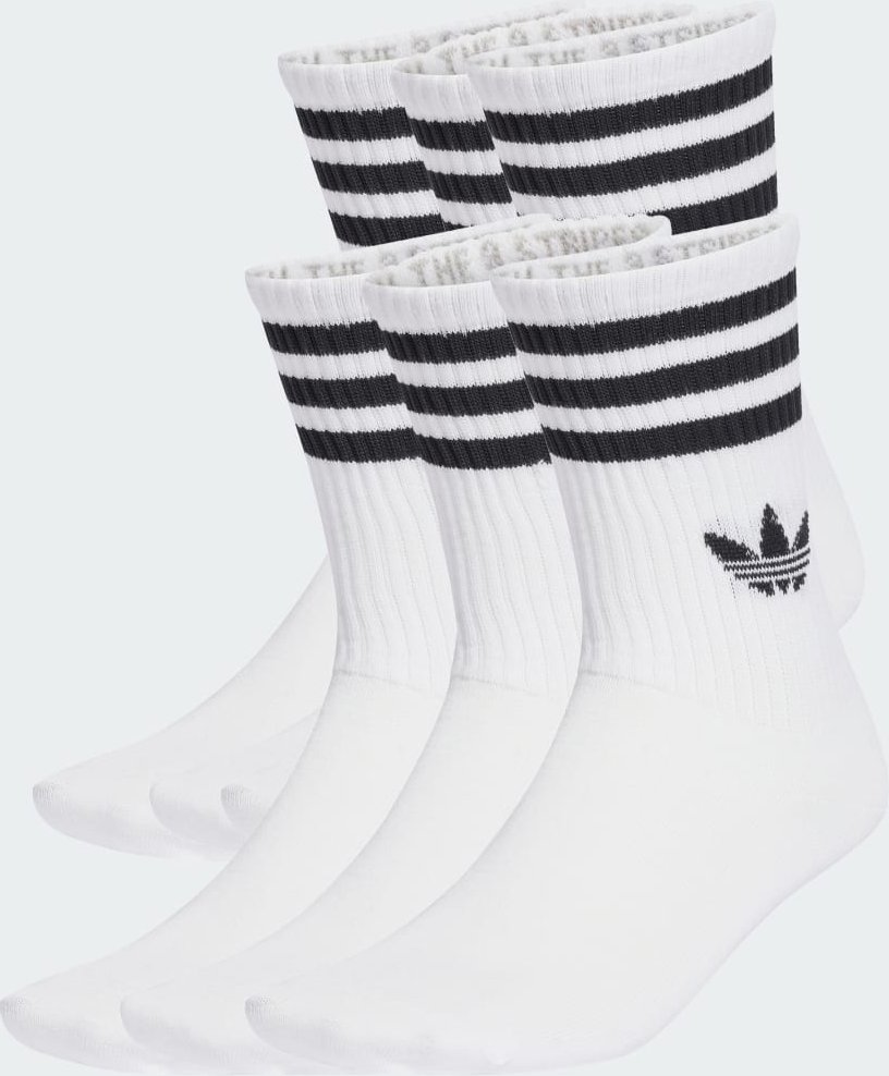 3-Streifen Crew Socken, 6 Paar