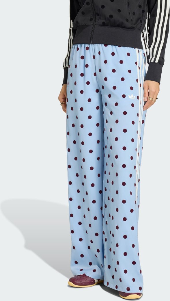 SATIN POLKA DOTS HOSE MIT WEITEM BEIN