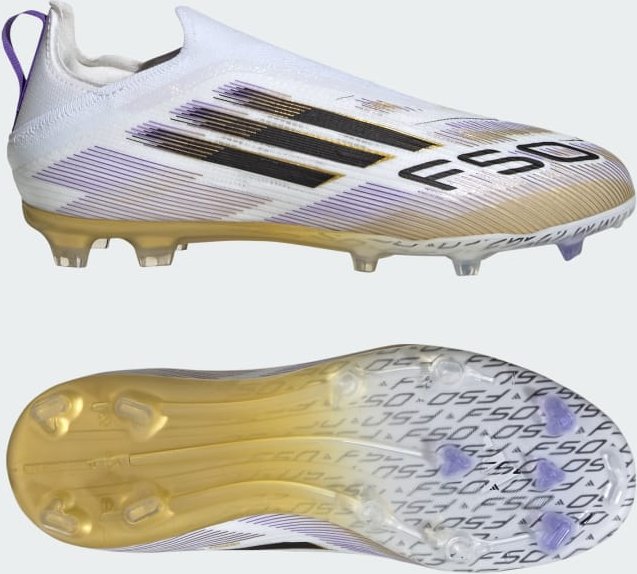 F50 Elite Schnürsenkellose Fußballschuhe für feste Böden, für Kinder