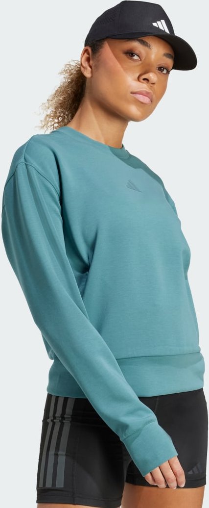 Thumbnail - Für das Training entworfenes Warm-Up Sweatshirt mit Rundhalsausschnitt
