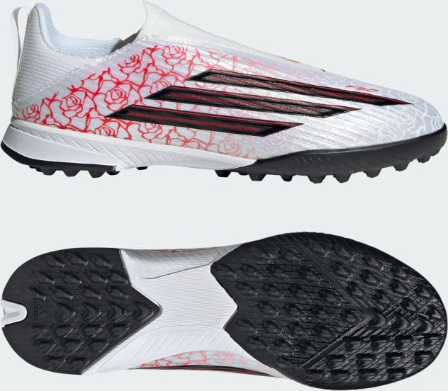 F50 LEAGUE LAMINE YAMAL Kids Fußballschuh, ohne Schnürsenkel, kurzer Kunstrasen, Hart- und Aschenplätze