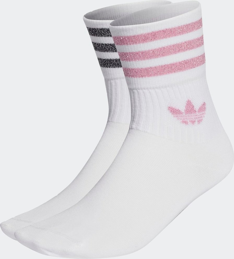 Mid-Cut Glitter Crew Socken, 2 Paar