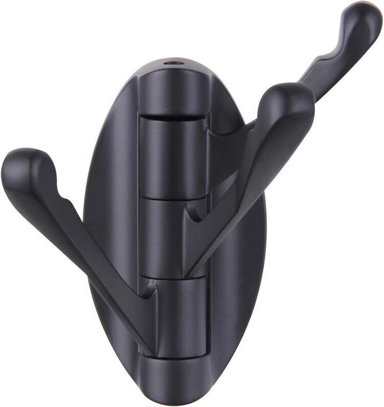 Klappbarer Handtuchhaken in Mattschwarz, drehbarer Bademantelhaken aus Metall, Handtuchhalter für Badezimmer, Garderoben...