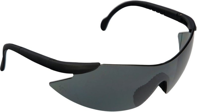 Belüftete EN166-Schutzbrille mit verstellbaren schwarzen Bügeln