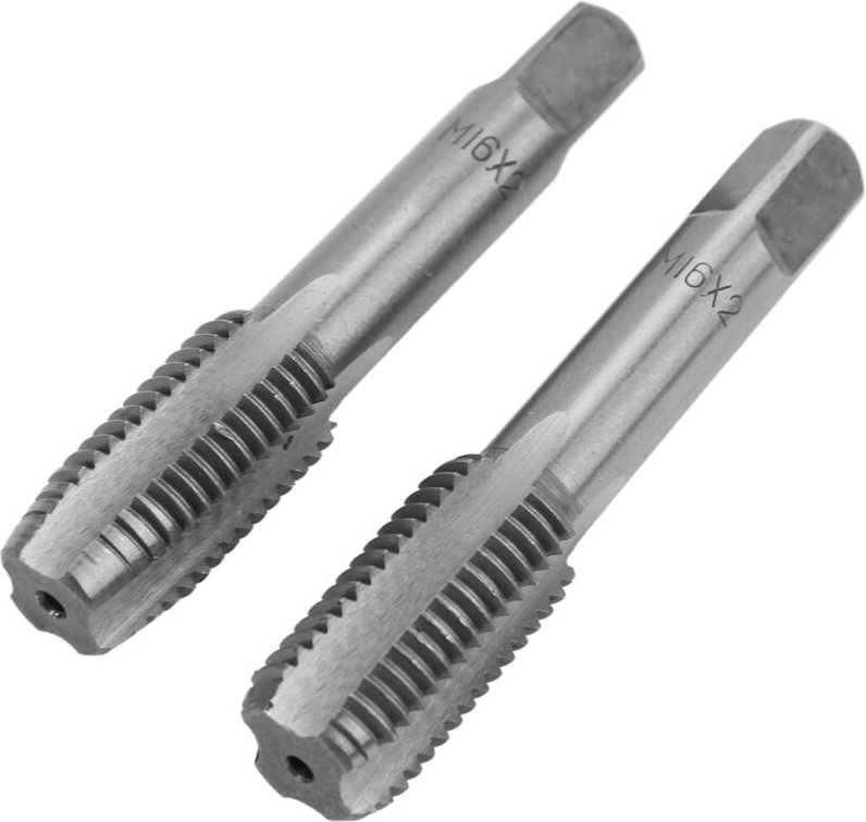 FOREHILL 2-teiliger HSS-Gewindebohrer (metrisch), gerade Nuten, M16x2,0, Handgewindebohrer