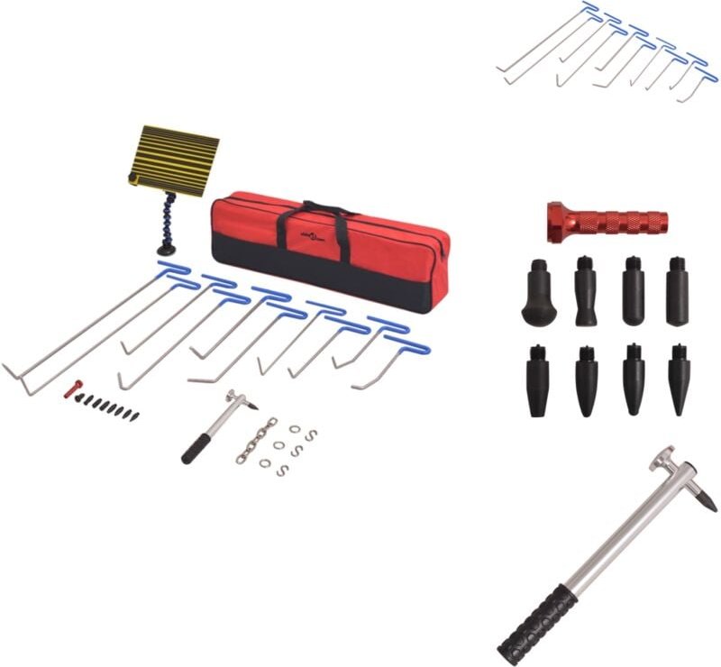 28-tlg. Ausbeulwerkzeug-Set Edelstahl - Autoreparatur - Lackschäden Reparieren - Delle Entfernen - Beule Beseitigen - Au...