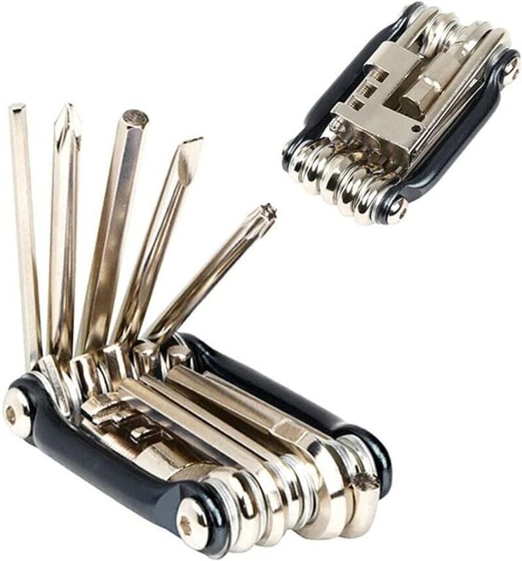 11-in-1 Multifunktions-Fahrradreparaturwerkzeug, Mini-Fahrrad-Multitool-Set, faltbares, tragbares Fahrradwartungswerkzeu...