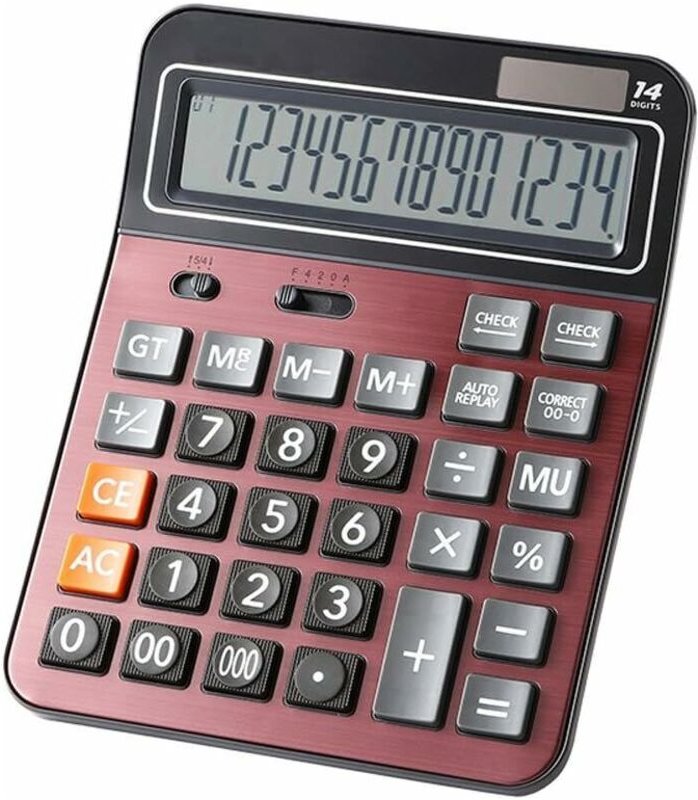 Vtizikl Calculatrices,Grande calculatrice/Calculatrices de bureau à 14 chiffres Solaire et Pôle Calculatrice d'affaires ...