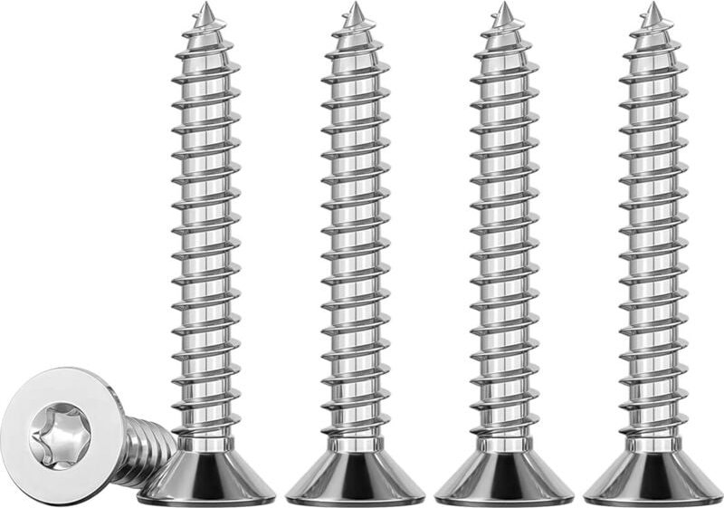 3x30 Edelstahl-Holzschrauben, Torx-Senkkopf, Edelstahl A2 V2A, selbstschneidend, durchgehendes Gewinde, Nägel, Schrauben...
