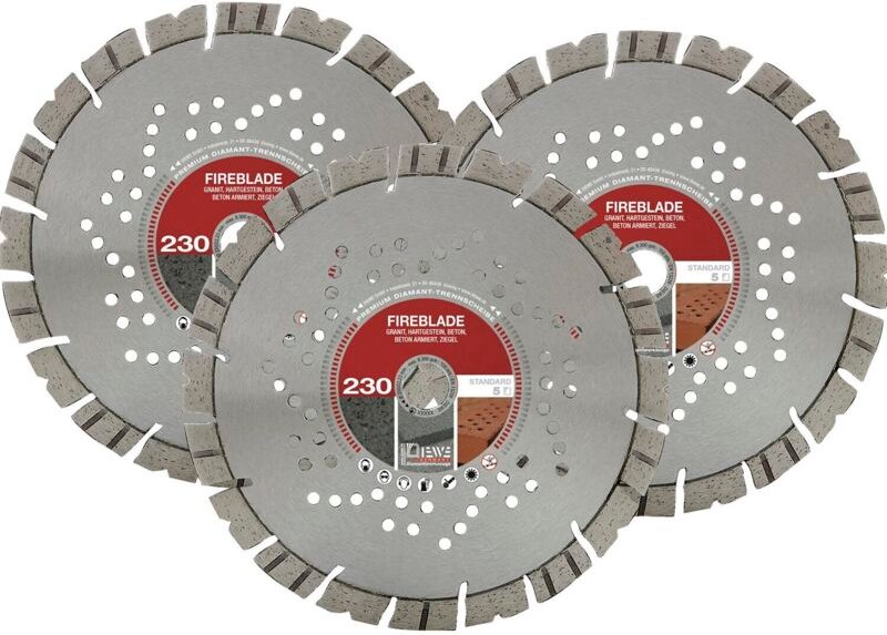 Diewe Diamant-Trennscheibenset 230mm, Trennscheibe, Diamantscheibe, Sägeblatt, hohe Stabilität, für Granit Beton Hartges...