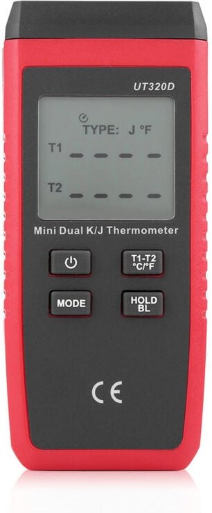 Uni T Mini digitales Thermoelement-Thermometer K/J-Kontakttyp mit LCD-Bildschirm (UT320D).