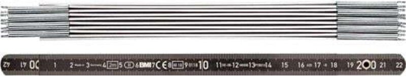 BMI Gliedermaßstab Alu 2mx14mm schwarz