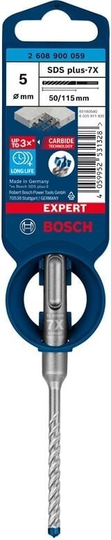 Bosch - Hammerbohrer Expert SDS-7X ø 5,0 mm Arbeits-L.50 mm L.115 mm SDS-plus