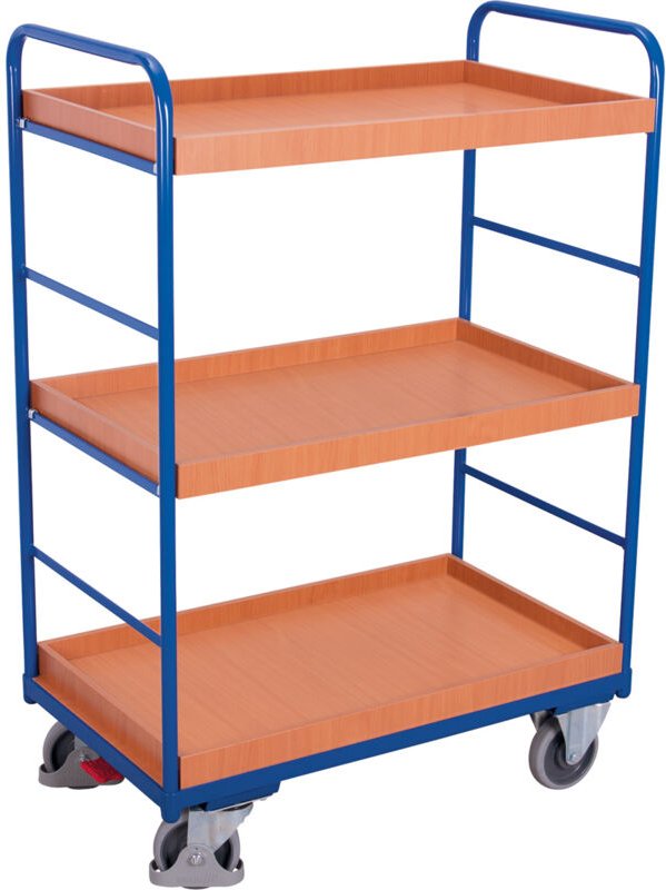 VARIOfit Etagenwagen, hoch mit 3 Ladeflächen, umrandet 1165x755mm Anthrazitgrau RAL 7016