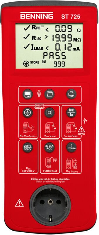 Benning - Gerätetester st 725 Batterie- / Netzbetrieb L270xB115xH55mm