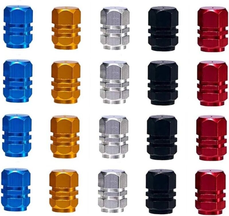CCYKXA Ventilkappen, 20er-Pack staubdichte Ventilkappen, Reifenstaubkappen aus Aluminiumlegierung für Motorrad, Auto, Fa...