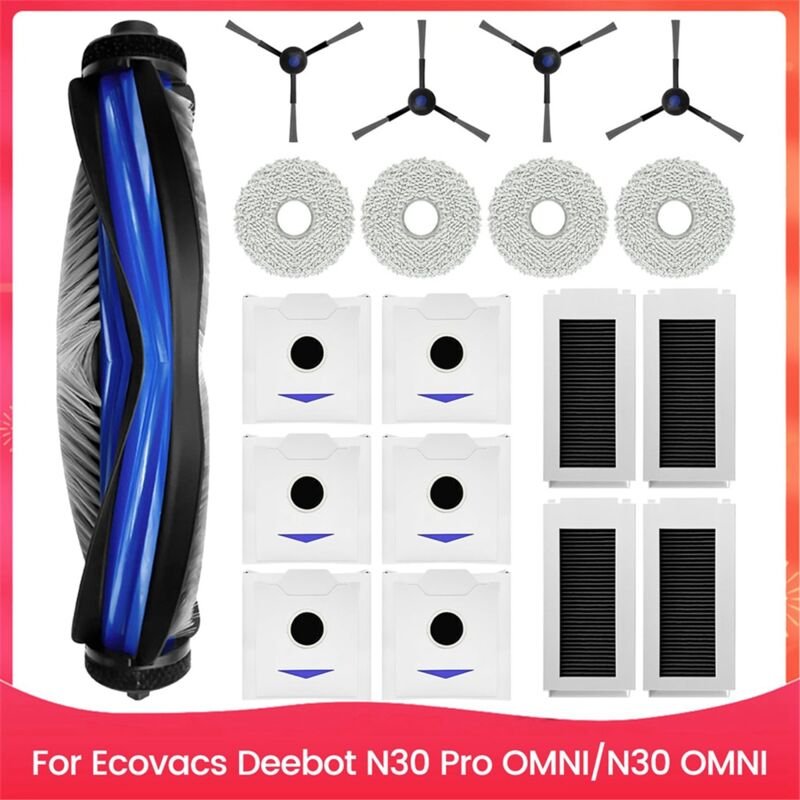 Für N30 Pro OMNI/N30 omni Roboter-Staubsauger, Hauptseitenbürste, Hepa-Filter, Wischtuch, Staubbeutel