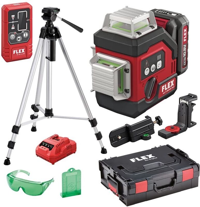 Flex 360° Kreuzlinien-Laser mit Empfängermodus ALC 3/360-G/R 10.8, Ausführung: 531.032, ALC3/360-G/R + RC/LKS