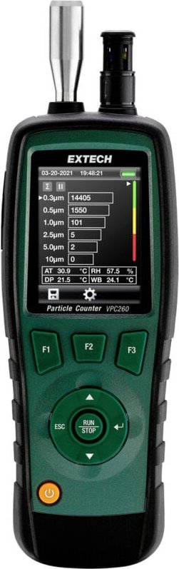 Partikelzähler Extech VPC260 Temperatur, Luftfeuchtigkeit