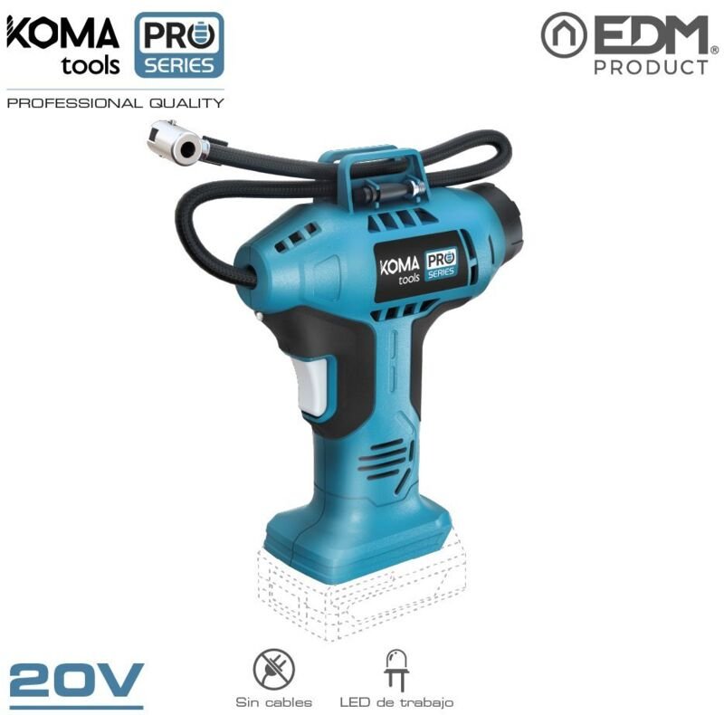 Koma Tools - Luftkompressor 20v (ohne Akku und Ladegerät) 7,5x22x25,5cm pro series Akku
