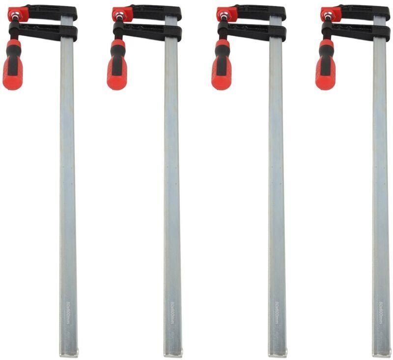 Set mit 4 robusten F-Zwingen für Holzbearbeitungsstangen, Schnellversteller, Heimwerker-Handwerkzeugset 80 x 600 mm