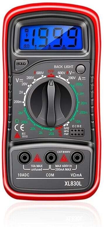 XL830L Digitalmultimeter, Voltmeter, Amperemeter, Ohmmeter, tragbares LCD-Display mit Hintergrundbeleuchtung, stoßfestes...