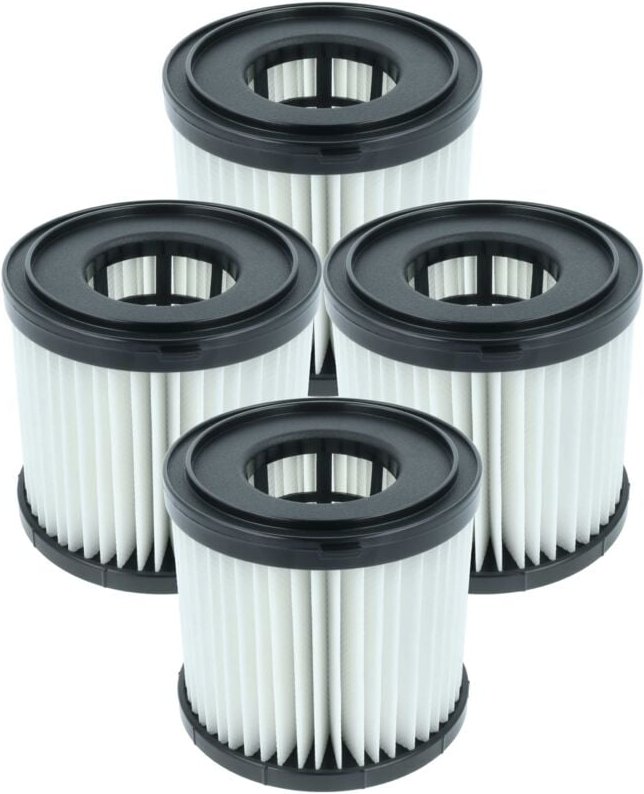 vhbw 4x Faltenfilter kompatibel mit Ryobi PCL734, P3240, PCL733 Staubsauger - Patronenfilter Schwarz Weiß