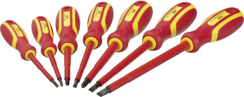 Vde Schraubendreher Satz ∙ V2027 ∙ Kreuzschlitz Profil ph, Schlitz Profil ∙ 7-teilig ∙ 0,5 x 3 – 1,2 x 6,5 · PH0 – PH2 ∙...