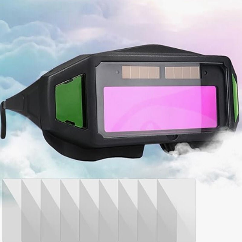 Profi Schweißbrille, Automatik Schweißbrille, Blendschutz Schutzbrille für Schweißarbeiten (Kopfband inklusive)