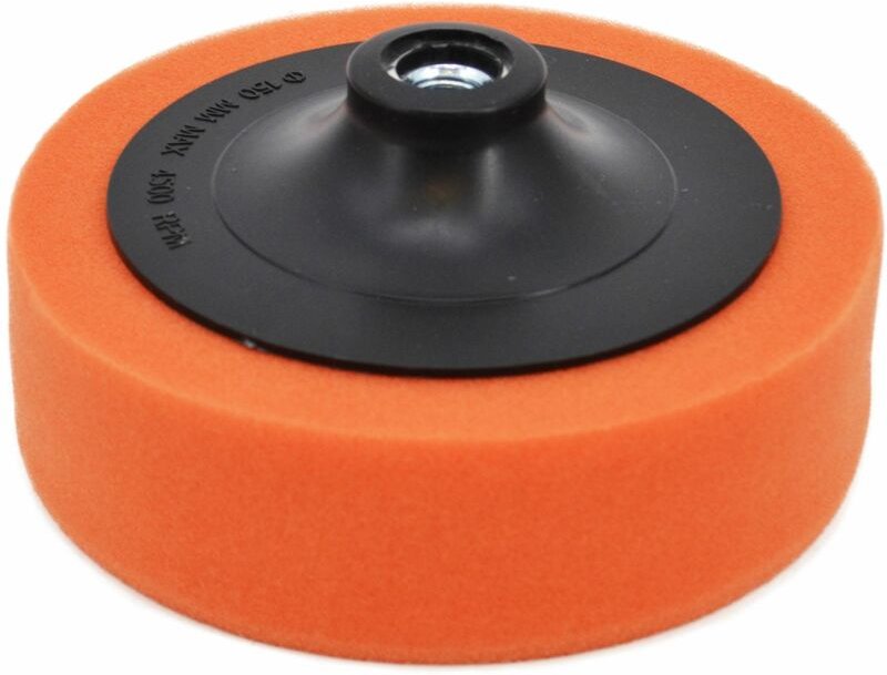 AWTOOLS, Polierscheibe 150 mm, orangefarbener Schwamm M14, mittel, Polierwerkzeug, ideal für Metall, Kunststoff und Holz...