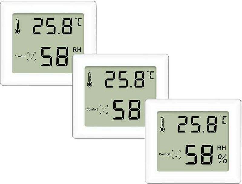 Set mit 3 Thermo-Hygrometern, Thermo- und Ultra-Fin-Hygrometer, Numerisches Hygrometer, Innenthermometer für vertikale M...
