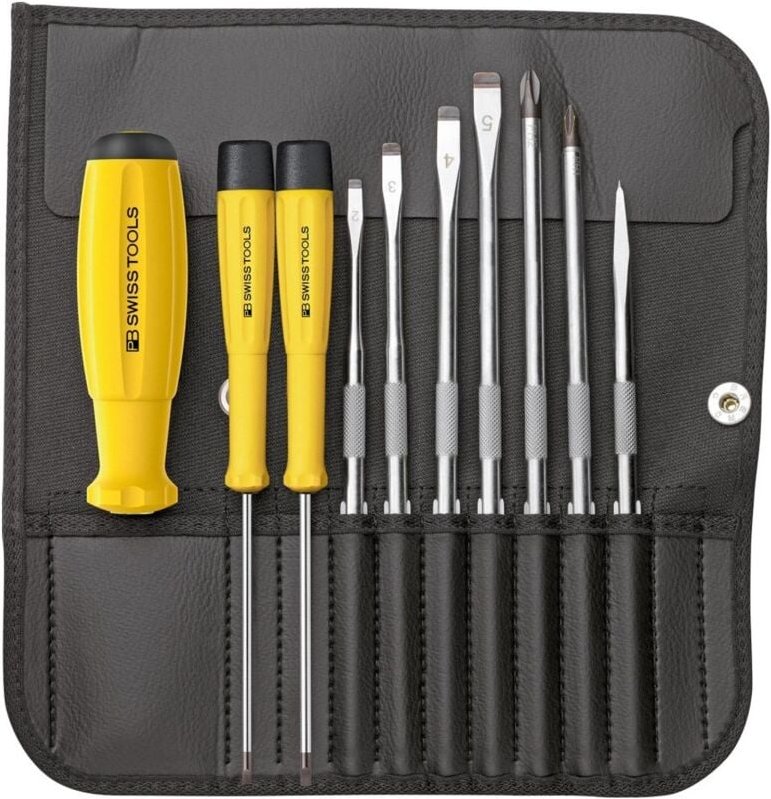 Pb Swiss Tools - Schraubendreher-Satz esd mit Wechselklingen 10-teilig in Rolltasche pb Swiss Too