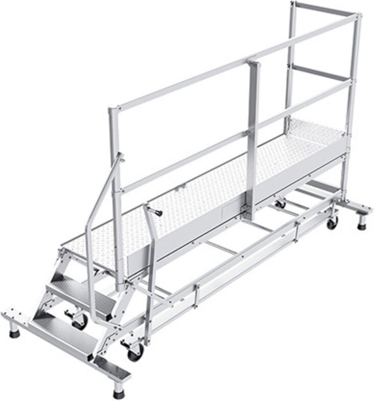 Mobile Plattform mit Geländer rechts und hinten - Maximale Arbeitshöhe 3.20m - PTF256D-KRE