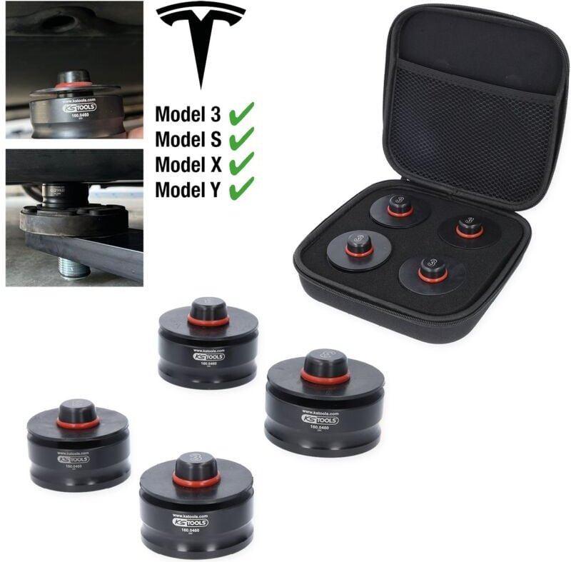 Ks Tools Wagenheberaufnahme-Satz für Tesla Model 3, s, x, y, 4-tlg