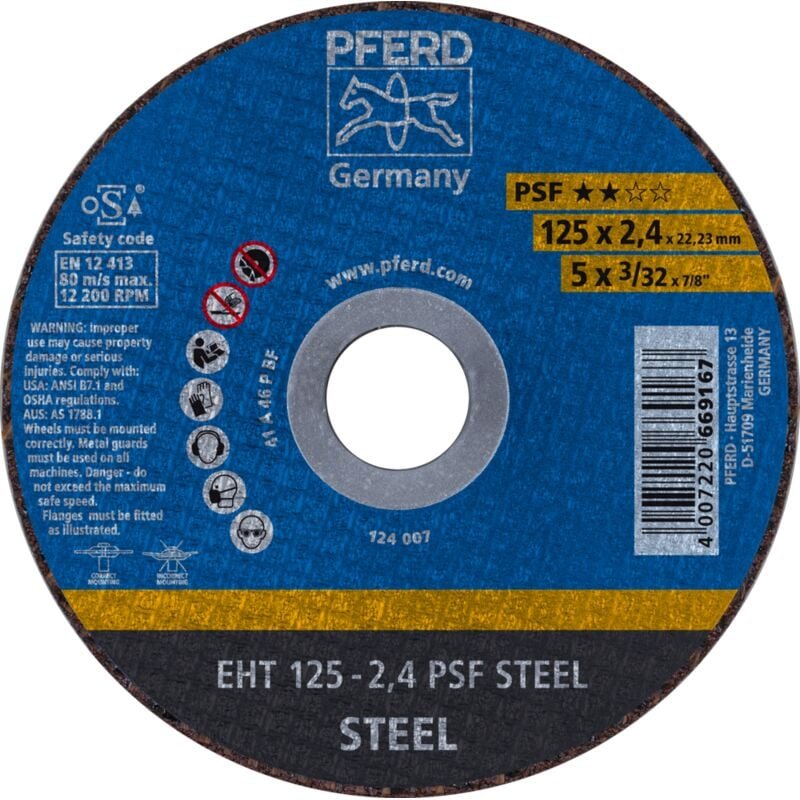Trennscheibe Eht 125-2,4 Psf Steel - Pferd