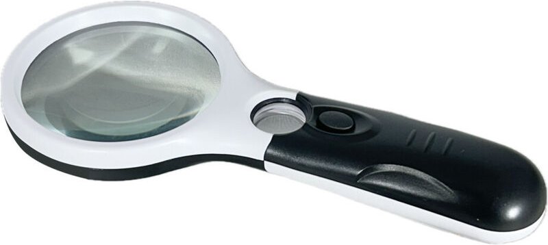Handlupe mit 3facher Vergrößerung und 3 LED-Licht 60.452/n