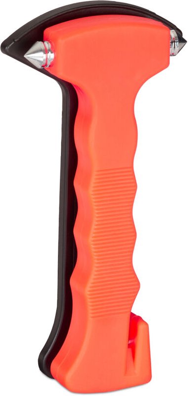 10 x Auto Notfallhammer mit Gurtschneider, Fenster Nothammer mit Stahl Spitzen, pkw Gurtmesser, Autohammer, orange