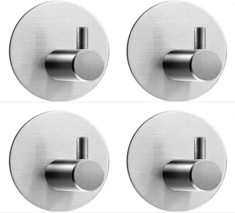 Quatre Grey – Klebehaken – selbstklebender Wand-WC-Handtuchhalter für Badezimmer – selbstklebender Wand-Küchenhandtuchha...