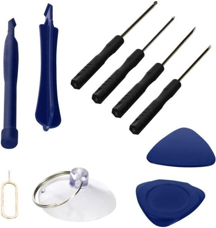Smartphone- und Tablet-Reparaturset mit 10 hochwirksamen Teilen Schwarz