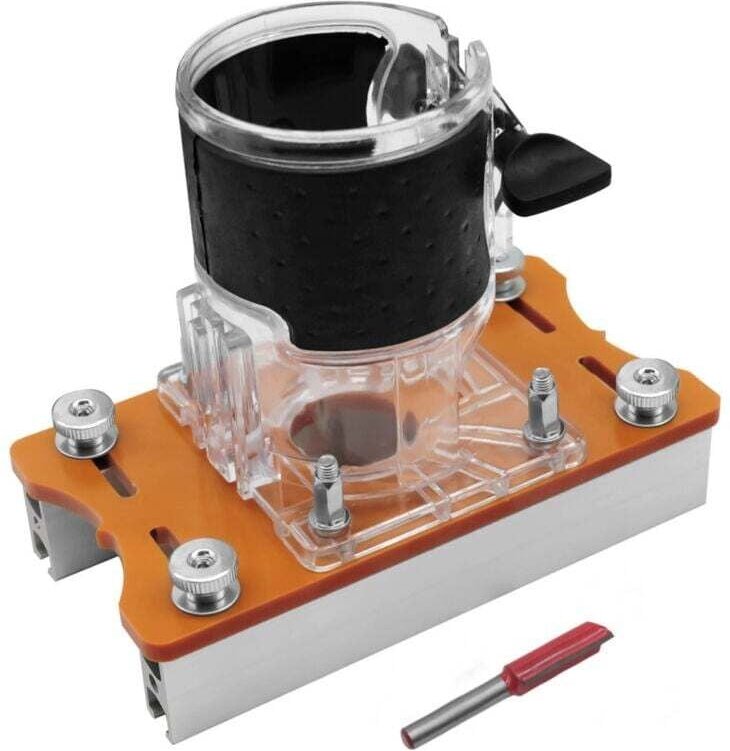 2-in-1-Holzfräserbasis, kompakte Holzfräserbasis aus Aluminiumlegierung, Fräserschlitzständer, für 0-5 cm/0-2 Zoll Platt...