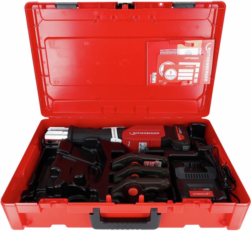 Romax Compact iii Akku Pressmaschine Basic Set 1 18 v 19 kN ( 1000004267 ) + 1x Akku 2,0 Ah + Ladegerät - Rothenberger