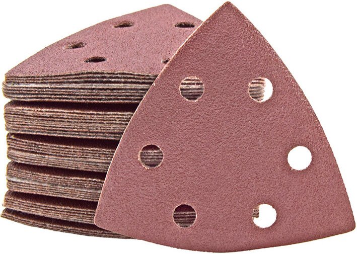 MioTools Fox Klett-Schleifblätter, 93 mm, 6-Loch, f. Deltaschleifer, Normalkorund (25 Stk.) K36