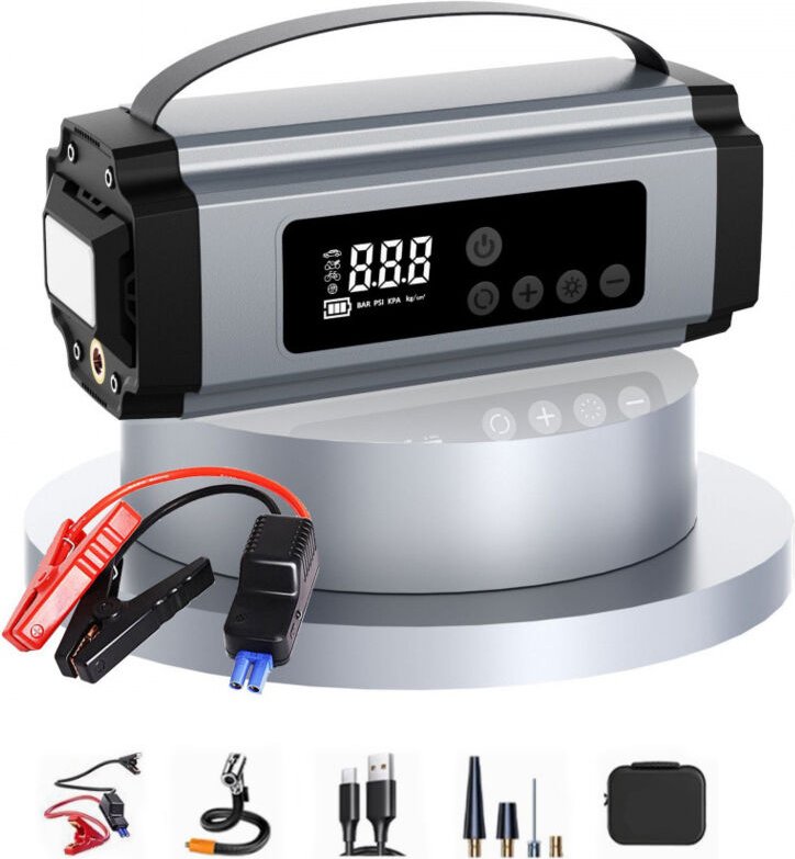 Starthilfegerät für Autos mit 150-PSI-Luftpumpe, 6000-mA-Starthilfe für Benzinmotoren bis 8 l oder Dieselmotoren bis 5 l...