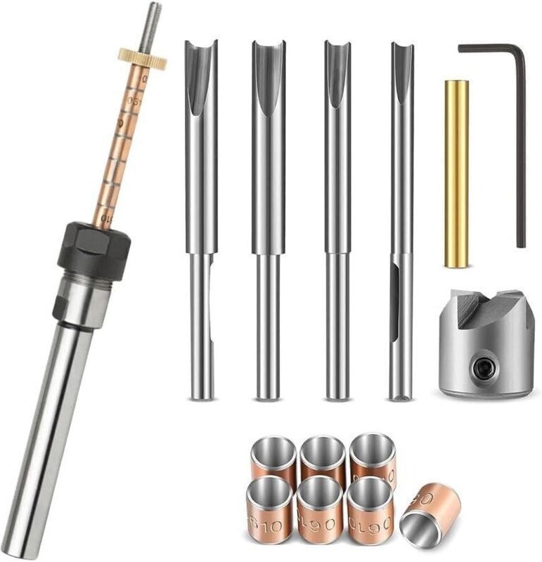 Holzstift-Herstellungsset mit Dorn und Zubehör für die Holzdrehbank