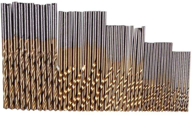 50-teiliges HSS-Titan-beschichtetes Bohrer-Set (1/1,5, 2,0, 2,5 und 3 mm)