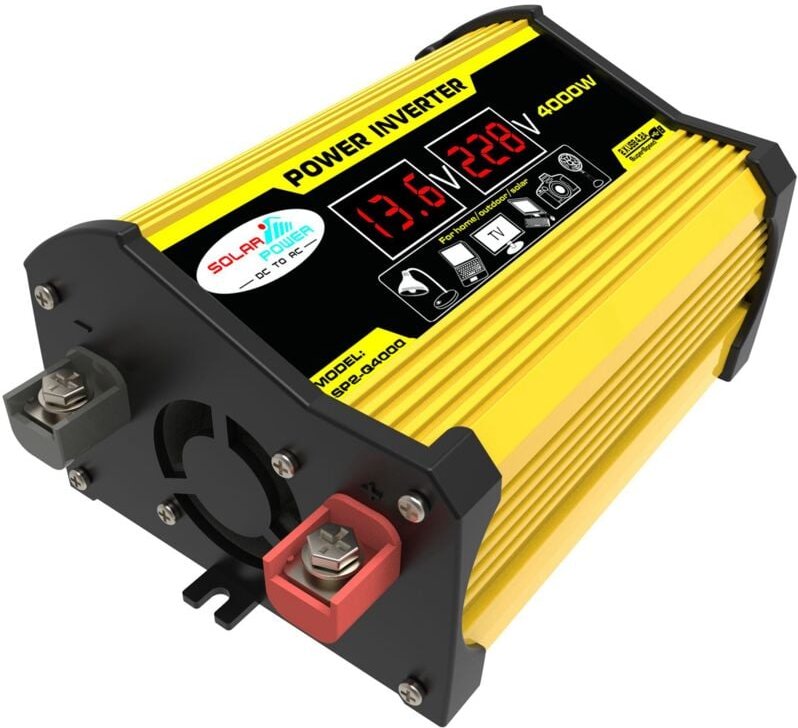 Tlily - dc 12V auf ac 220V 4000W Auto-Wechselrichter LED-Anzeige Multifunktions-2 USB-Stromrichter-Ladeadapter